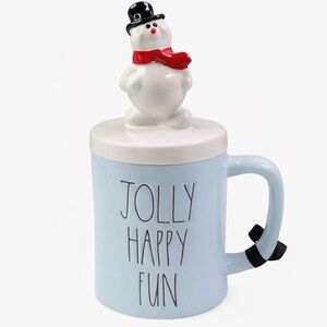 Rae Dunn Jolly Happy Fun Frosty Mug Frosty The‎ Snowman Hat Topper Cup